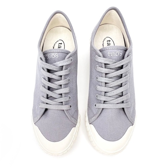 Taos Footwear Sneakers “One Vision” Women’s Size 8.5 Gray Canvas Low-Top New! - Picture 1 of 12